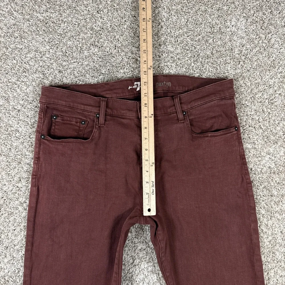 7 For All Mankind  Jeans Mens 38 Burgundy Paxtyn Skinny‎ Fit Stretch Denim